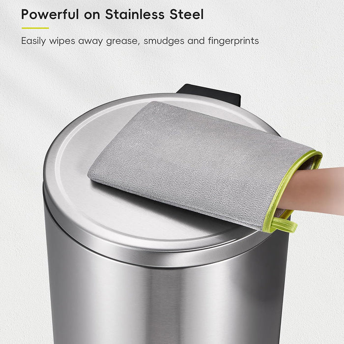 EKO Microfiber Cleaning Mitt | Stainless Steel Cloth | Lint-Free Reusable Polishing Cloth