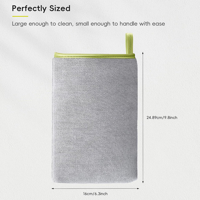 EKO Microfiber Cleaning Mitt | Stainless Steel Cloth | Lint-Free Reusable Polishing Cloth