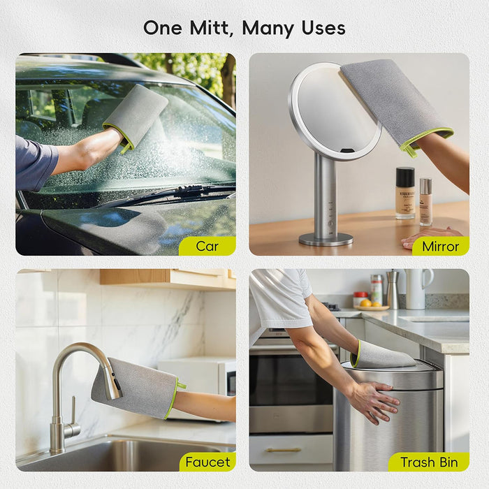 EKO Microfiber Cleaning Mitt | Stainless Steel Cloth | Lint-Free Reusable Polishing Cloth