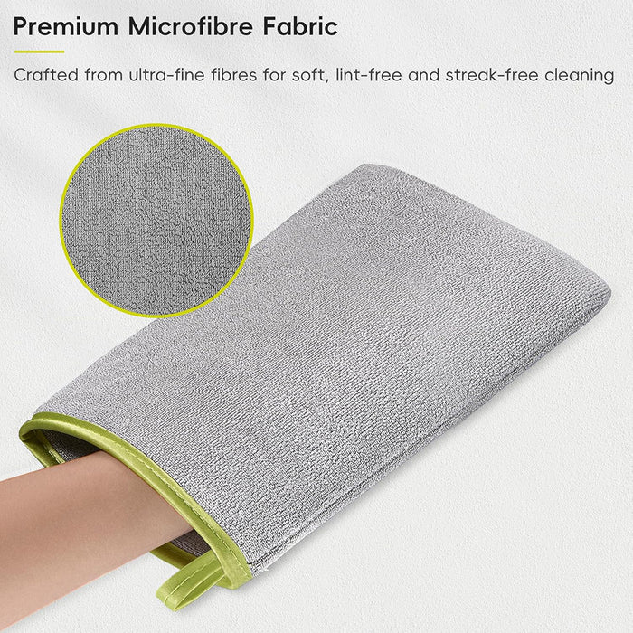 EKO Microfiber Cleaning Mitt | Stainless Steel Cloth | Lint-Free Reusable Polishing Cloth
