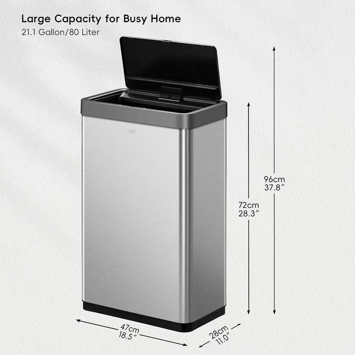 EKO Dustbin | Mirage X | EK9260 | 80L | Sensor Bin | Stainless Steel Bin