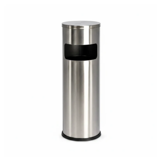 FT1A Dustbin | 28L | Stainless Steel Bin | Lobby Bin | Trash Bin | Ashtray Bin | Outdoor Bin - HippoMart SG