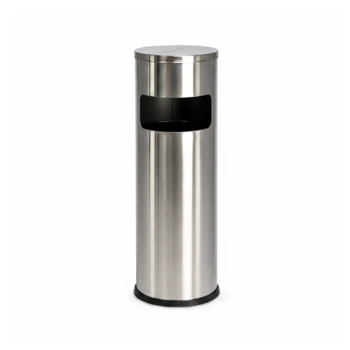 FT1A Dustbin | 28L | Stainless Steel Bin | Lobby Bin | Trash Bin | Ashtray Bin | Outdoor Bin - HippoMart SG