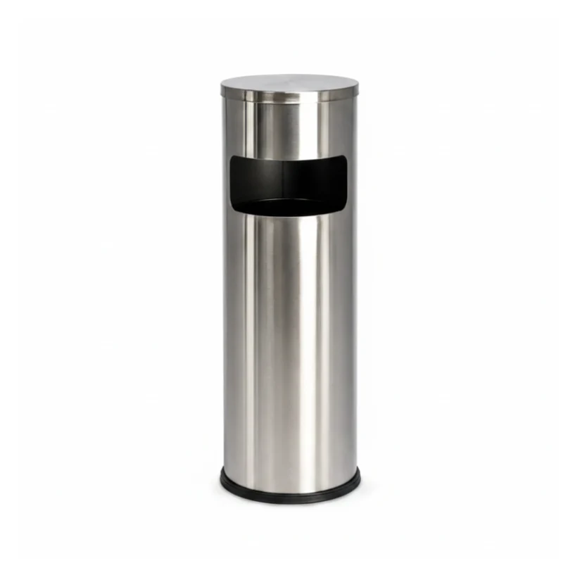 FT1A Dustbin | 28L | Stainless Steel Bin | Lobby Bin | Trash Bin | Ashtray Bin | Outdoor Bin - HippoMart SG