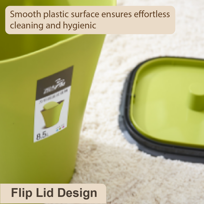 GENIE Dustbin | Flip Waste Bin | 8.5L | Multiple Colours | Kitchen Bin | Rubbish Bin - HippoMart SG