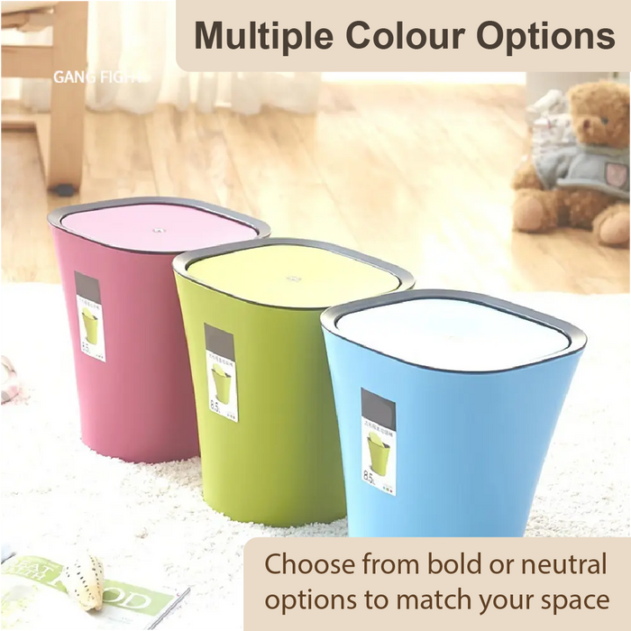 GENIE Dustbin | Flip Waste Bin | 8.5L | Multiple Colours | Kitchen Bin | Rubbish Bin - HippoMart SG