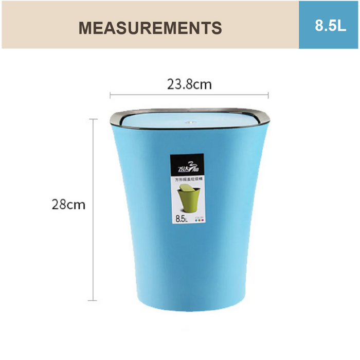 GENIE Dustbin | Flip Waste Bin | 8.5L | Multiple Colours | Kitchen Bin | Rubbish Bin - HippoMart SG