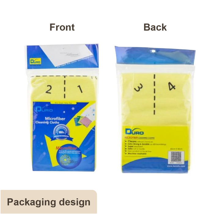 HippoMart 4 Side Indicator Microfiber Cleaning Cloths, Multiple Colors - HippoMart SG