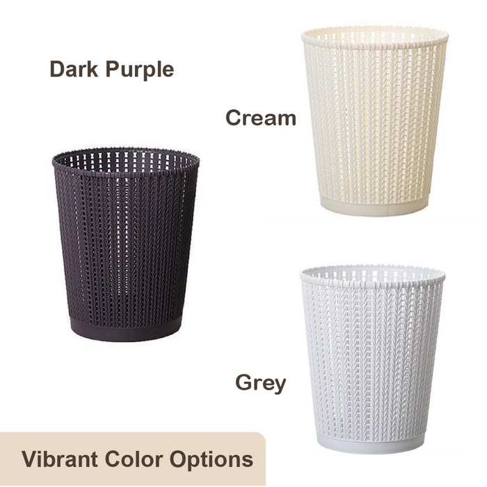 Weaving Rattan Dustbin | Designer Waste Bin | 8L | Multiple Colours | Trash Bin | Kitchen Bin - HippoMart SG