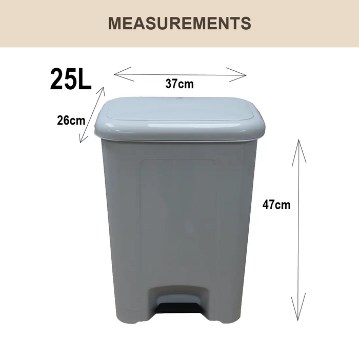 HAPPY BIN | Dustbin | Pedal Waste Bin | 25L, 35L | Waste Bin | Kitchen Bin | Plastic Bin | Bin - HippoMart SG