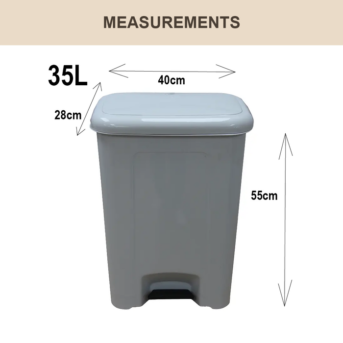 HAPPY BIN | Dustbin | Pedal Waste Bin | 25L, 35L | Waste Bin | Kitchen Bin | Plastic Bin | Bin - HippoMart SG