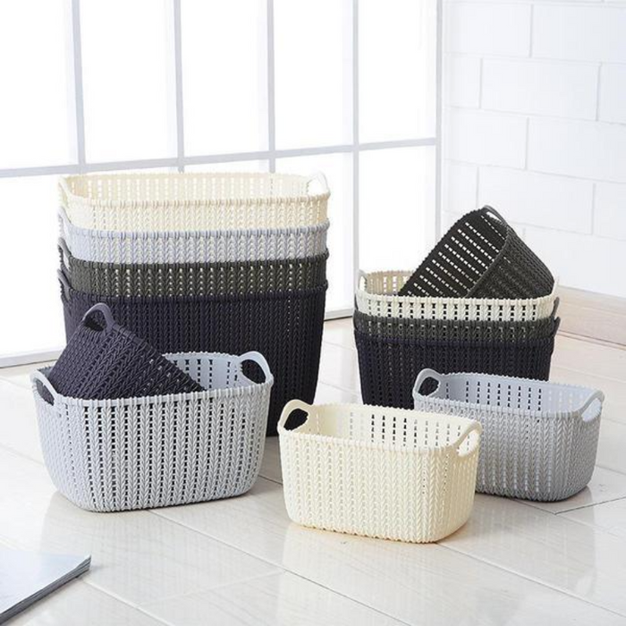 HippoMart Basket Weaving Rattan Designer with Slim Handle [Multiple Size and Colour], Baskets, Bags, Storage Boxes HippoMart 