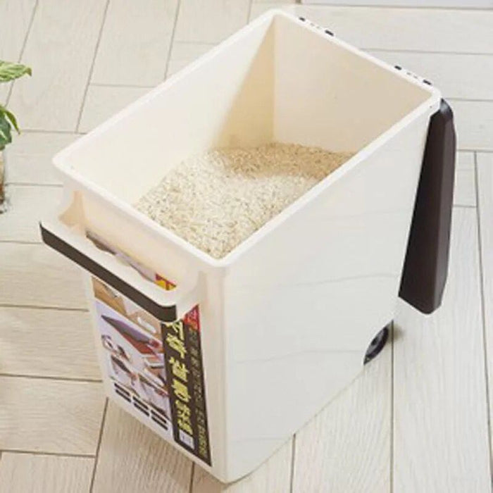 HippoMart Household Rice Storage Container with Handle & Wheel - 15KG HippoMart 