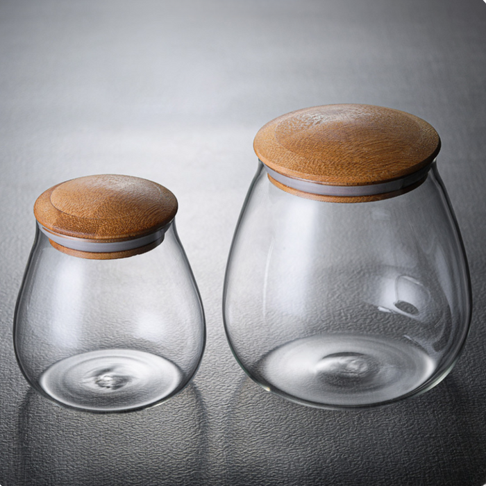 HippoMart Nordic Airtight Dry Goods Glass Container with Wooden Lid [Multiple Sizes] HippoMart 