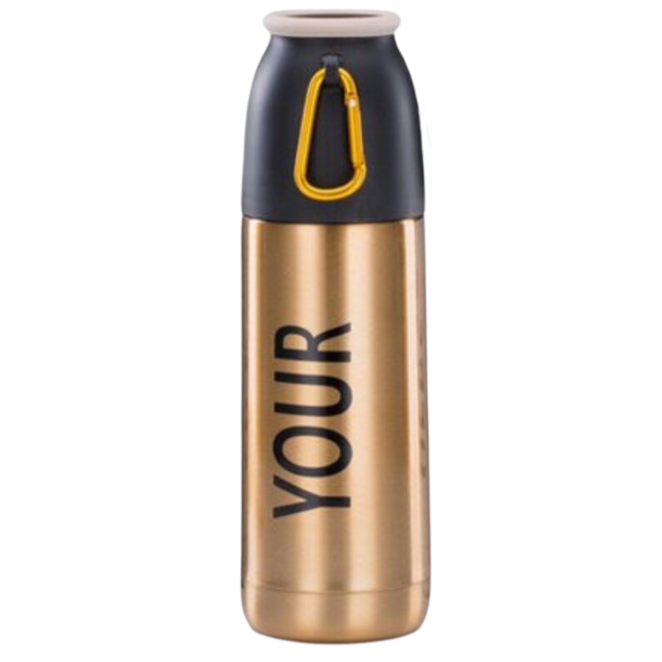 HippoMart "YOUR" Stainless Steel Vacuum Insulated Travel Tumbler - Gold HippoMart 