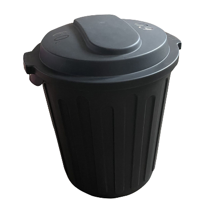 RAVEN Dustbin | Black Bin | Open Top Dustbin | Rubbish Bin | Lid | 60L | Trash Bin - HippoMart SG
