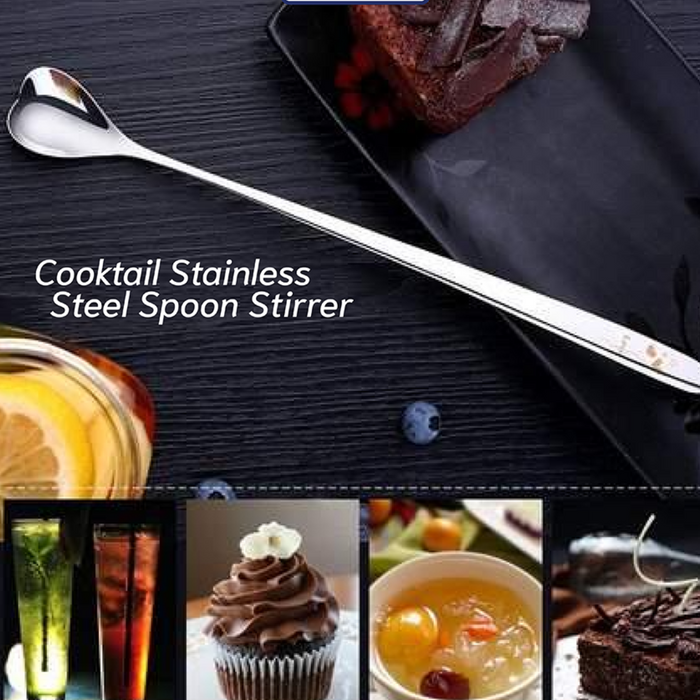 HippoMart Stainless Steel Cocktail Spoon