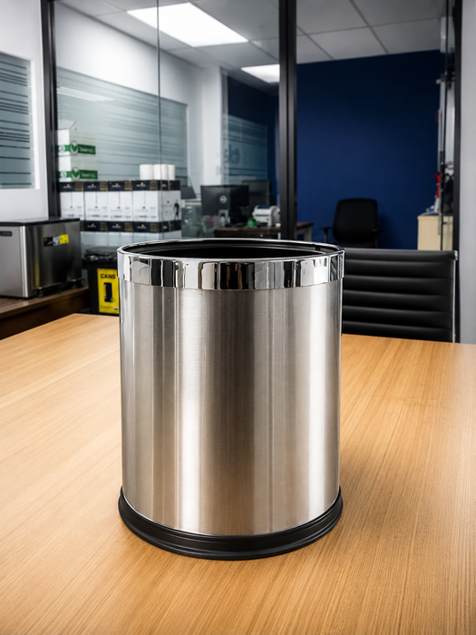 Premium Dustbin | Hotel Room Bin | 8L | Open Top Bin | Trash Bin | Stainless Steel Bin
