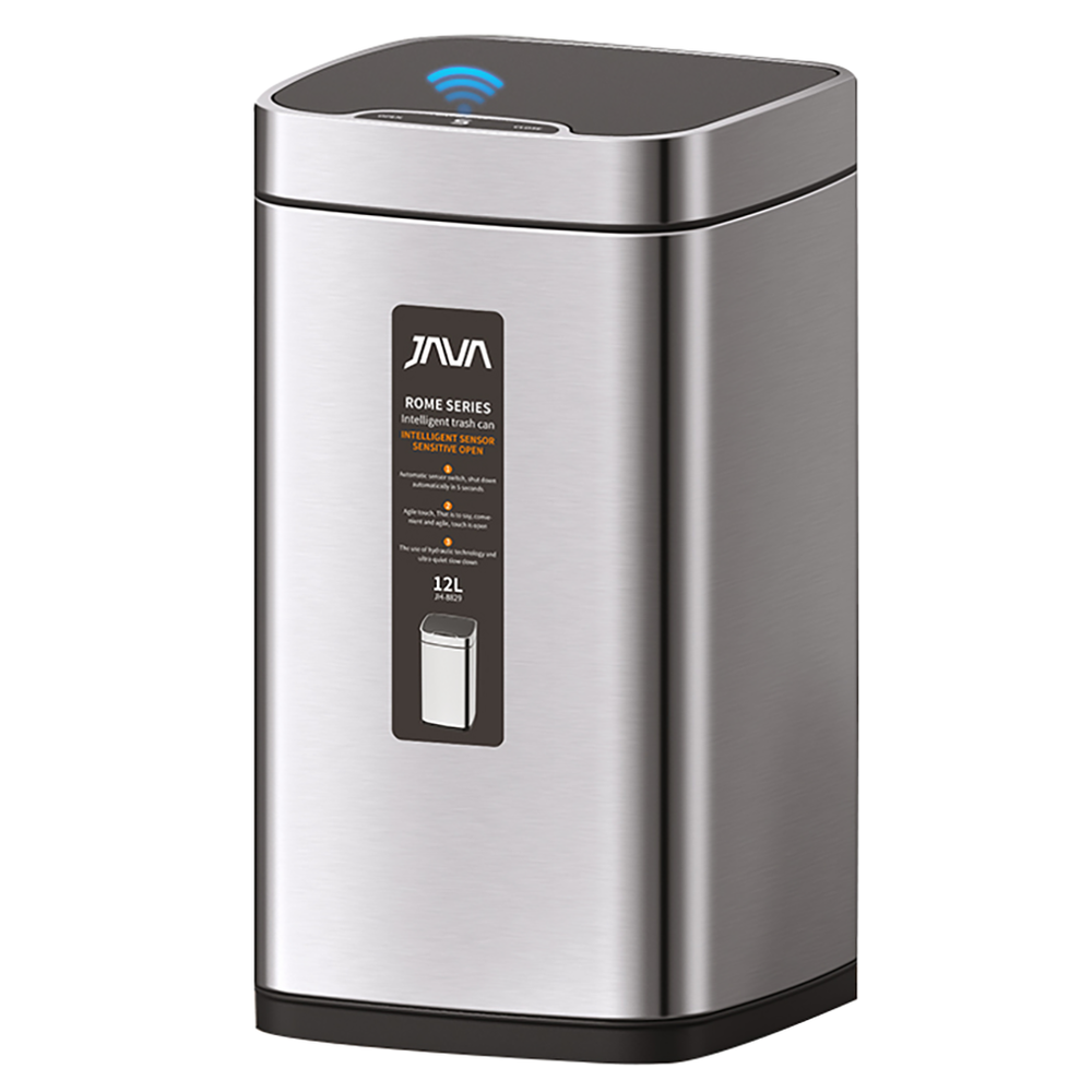 JAVA Dustbin | ROME | JH8829 | 9L, 12L, 28L, 35L | Square Sensor Bin | Soft Closing | Trash Bin - HippoMart SG
