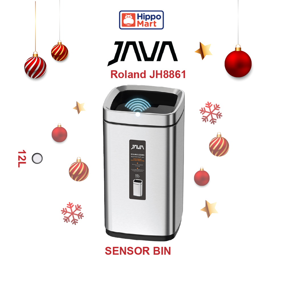 JAVA Dustbin | ROLAND | JH8861 | 12L | Open Top Waste Bin | Trash Bin | Dustbin for Kitchen
