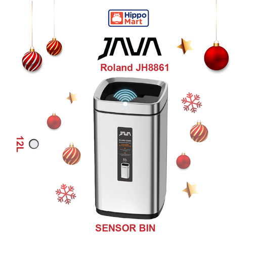 JAVA Dustbin | ROLAND | JH8861 | 12L | Open Top Waste Bin | Trash Bin | Dustbin for Kitchen