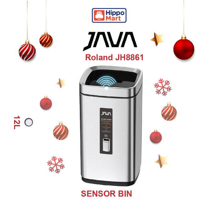 JAVA Dustbin | ROLAND | JH8861 | 12L | Open Top Waste Bin | Trash Bin | Dustbin for Kitchen