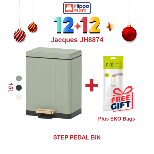 JAVA Dustbin | JACQUES | JH8874 | 15L | Step Bin | Trash Bin | Dustbin for Kitchen | Waste Bin