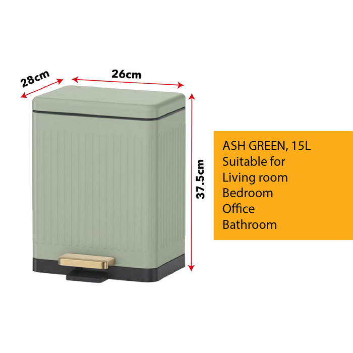 JAVA Dustbin | JACQUES | JH8874 | 15L | Step Bin | Trash Bin | Dustbin for Kitchen | Waste Bin - HippoMart SG