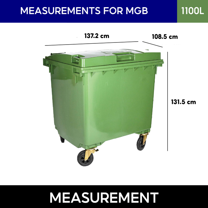 Mobile Garbage Bin | MGB | 660L, 1100L | Trash Bin | Commercial Bin | Dustbin | Outdoor Bin - HippoMart SG