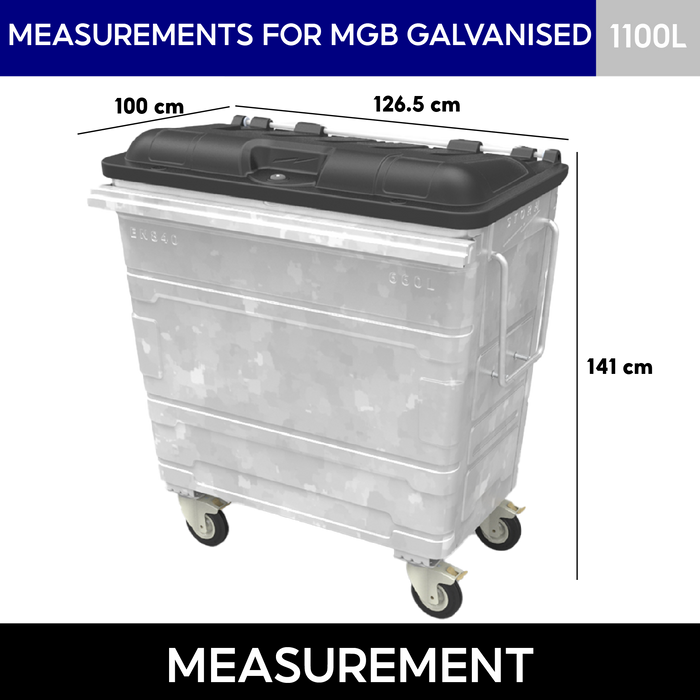 Steel Mobile Garbage Bin | MGB | 660L, 1100L | Trash Bin | Dustbin | Garbage Bin | Trash Bin - HippoMart SG