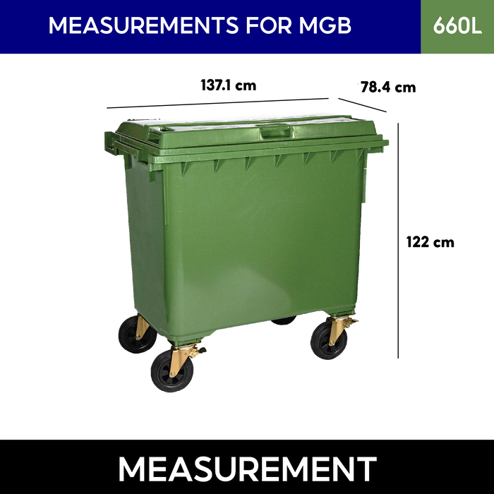 Mobile Garbage Bin | MGB | 660L, 1100L | Trash Bin | Commercial Bin | Dustbin | Outdoor Bin - HippoMart SG