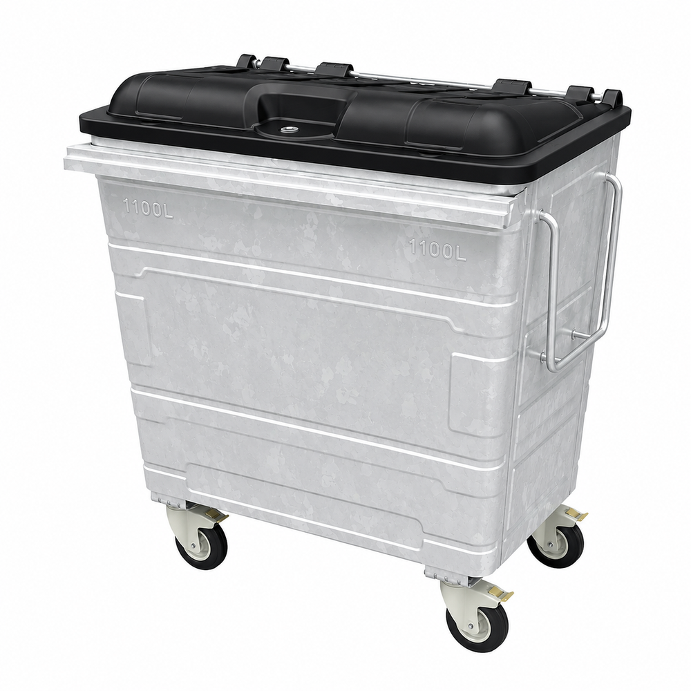 Steel Mobile Garbage Bin | MGB | 660L, 1100L | Trash Bin | Dustbin | Garbage Bin | Trash Bin - HippoMart SG