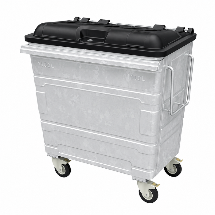 Steel Mobile Garbage Bin | MGB | 660L, 1100L | Trash Bin | Dustbin | Garbage Bin | Trash Bin - HippoMart SG