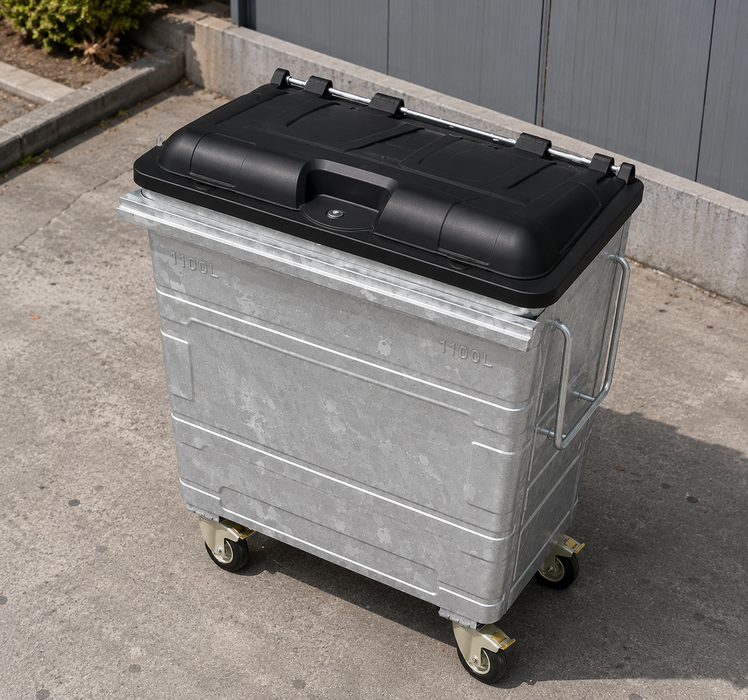 Steel Mobile Garbage Bin | MGB | 660L, 1100L | Trash Bin | Dustbin | Garbage Bin | Trash Bin - HippoMart SG