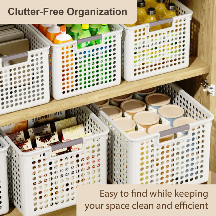 HippoMart Multipurpose Storage Box, Plastic Storage Baskets, Desktop Organizer Suitable for Dormitory and Kitchen (Bundle of 3) - HippoMart SG