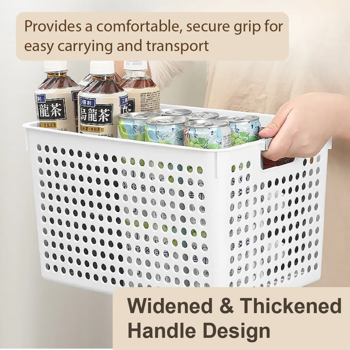 HippoMart Multipurpose Storage Box, Plastic Storage Baskets, Desktop Organizer Suitable for Dormitory and Kitchen (Bundle of 3) - HippoMart SG