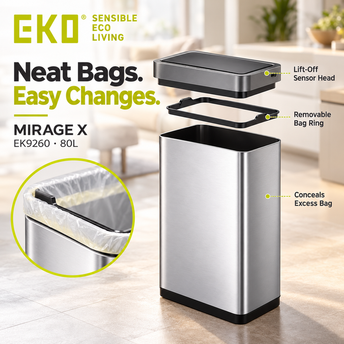 EKO | Mirage X | EK9260 | 80L | Sensor Dustbin | Indoor Dustbin - HippoMart SG