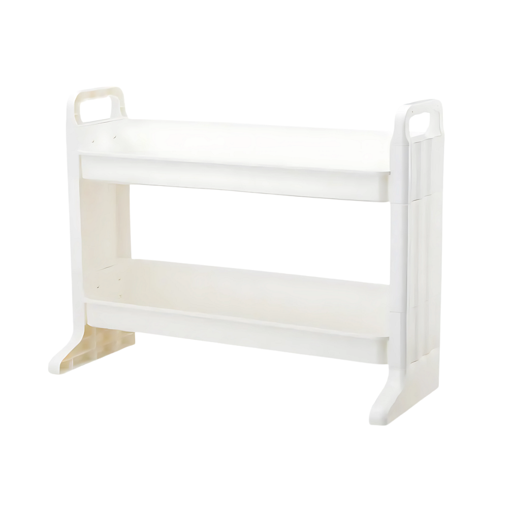 Multi-Layer Storage Rack for Kitchen and Bathroom 2 Tier White - HippoMart SG