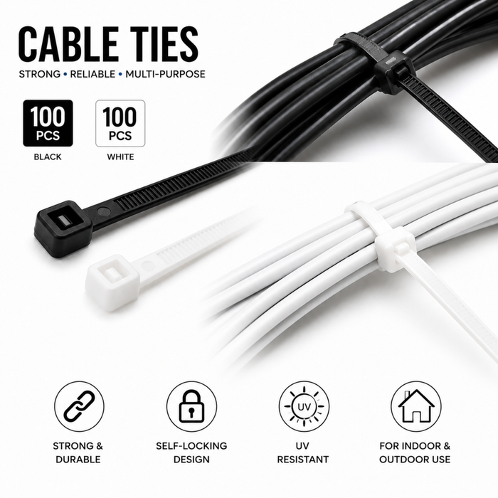 Nylon Cable Ties (100pcs) - HippoMart SG