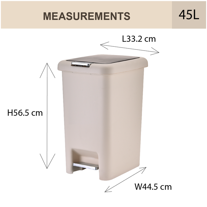 Pelican Dustbin | Premium Bin | 2 Way Pedal Bin | 45L | Trash Bin | Kitchen Bin | Dustbin for Toilet - HippoMart SG