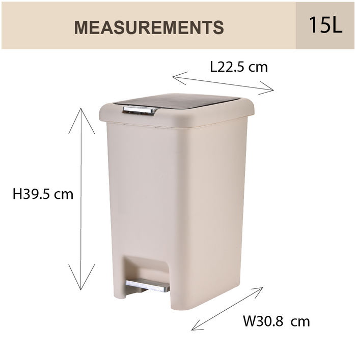 Pelican Dustbin | Premium Soft Closing | Pedal Bin | 2 Way Opening | 10L, 15L, 20L, 30L | Trash Bin - HippoMart SG