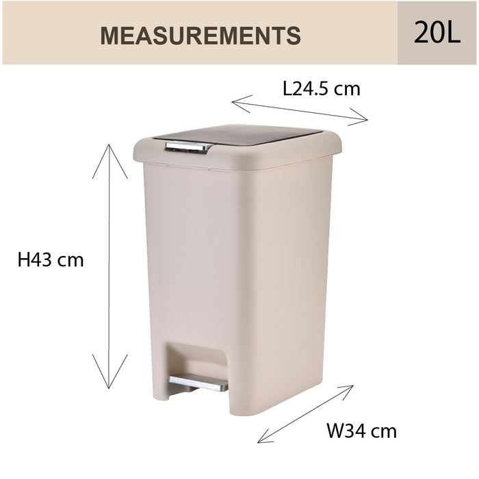 Pelican Dustbin | Premium Soft Closing | Pedal Bin | 2 Way Opening | 10L, 15L, 20L, 30L | Trash Bin - HippoMart SG