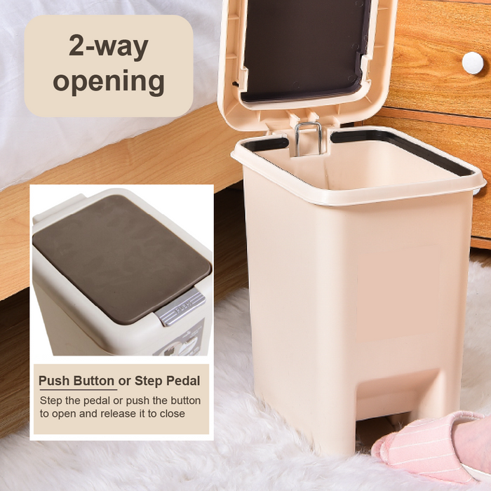 Pelican Dustbin | Premium Soft Closing | Pedal Bin | 2 Way Opening | 10L, 15L, 20L, 30L | Trash Bin - HippoMart SG