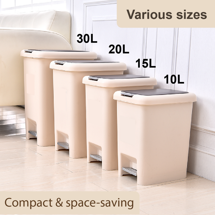 Pelican Dustbin | Premium Soft Closing | Pedal Bin | 2 Way Opening | 10L, 15L, 20L, 30L | Trash Bin - HippoMart SG
