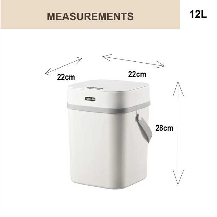 Plastic Smart Sensor Dustbin | Trash Bin | 12L | Waste Bin | Rubbish Bin | Automatic Bin | Touchless Bin - HippoMart SG