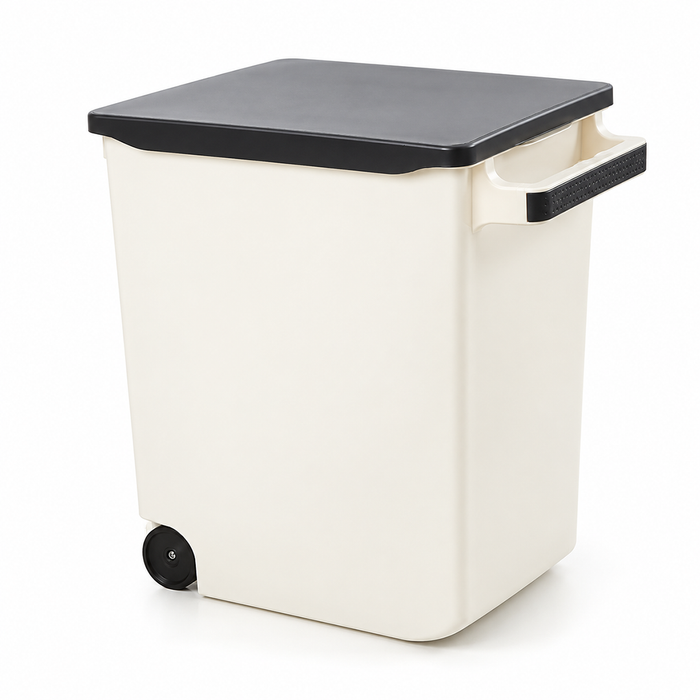 Household Rice Storage Container, 15KG, with Handle & Wheel - HippoMart SG