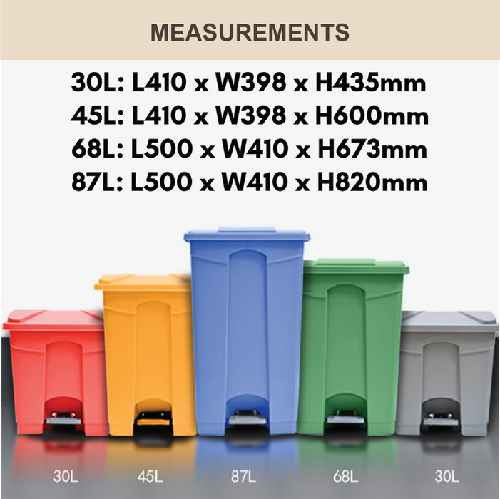HippoMart Step On Bin | Multiple Sizes | Trash Bin | Dustbin for  Kitchen | Dustbin for Toilet - HippoMart SG