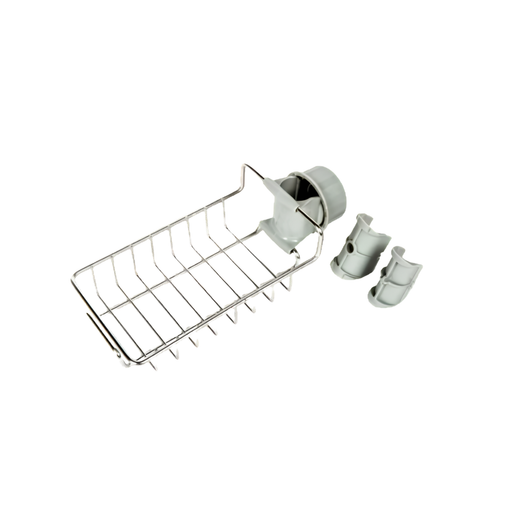Stainless Steel Faucet Sponge Rack | No-Drill Sink Caddy Organizer Holder for Soap & Kitchen Utensils - HippoMart SG