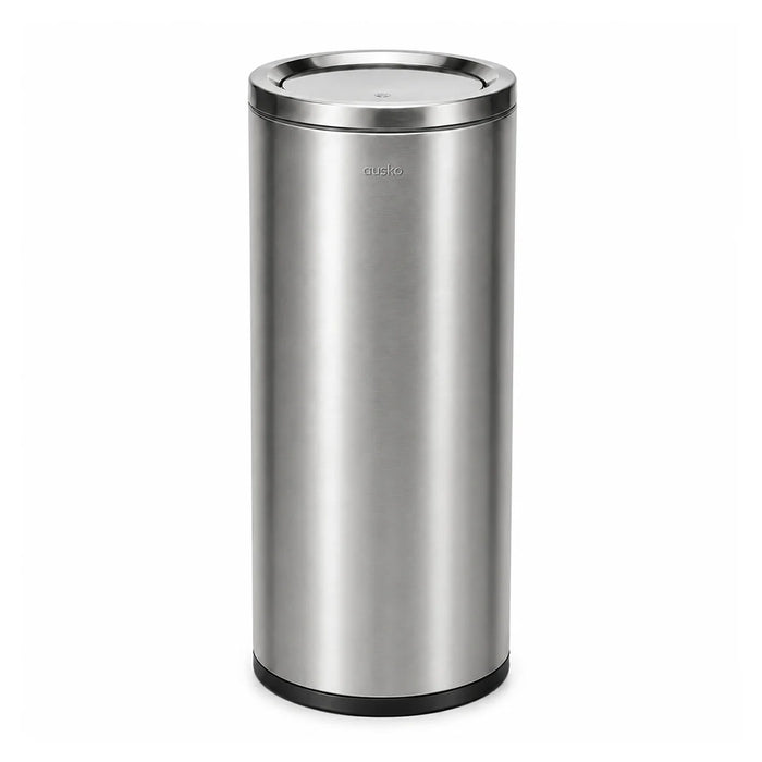 STP2 Dustbin | 65L | Silver Dustbin | Black Dustbin | Lobby Bin | Swing Top Bin | Stainless Bin - HippoMart SG