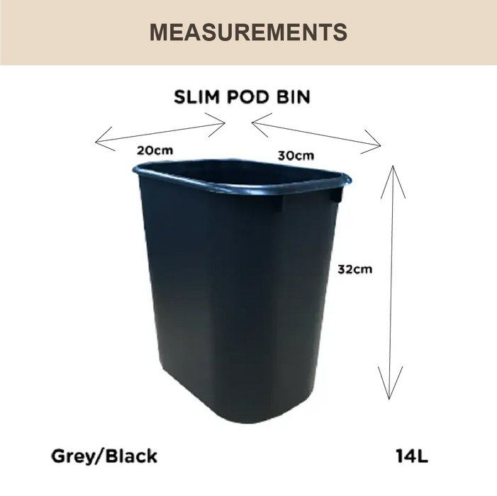 Slim Pod Dustbin | Sleek Waste Bin in Multiple Sizes and Colors | Space-Saving Trash Can | Modern Home & Office Waste Solution - HippoMart SG